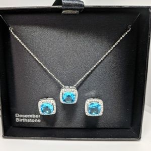 December birthstone earrings and necklace